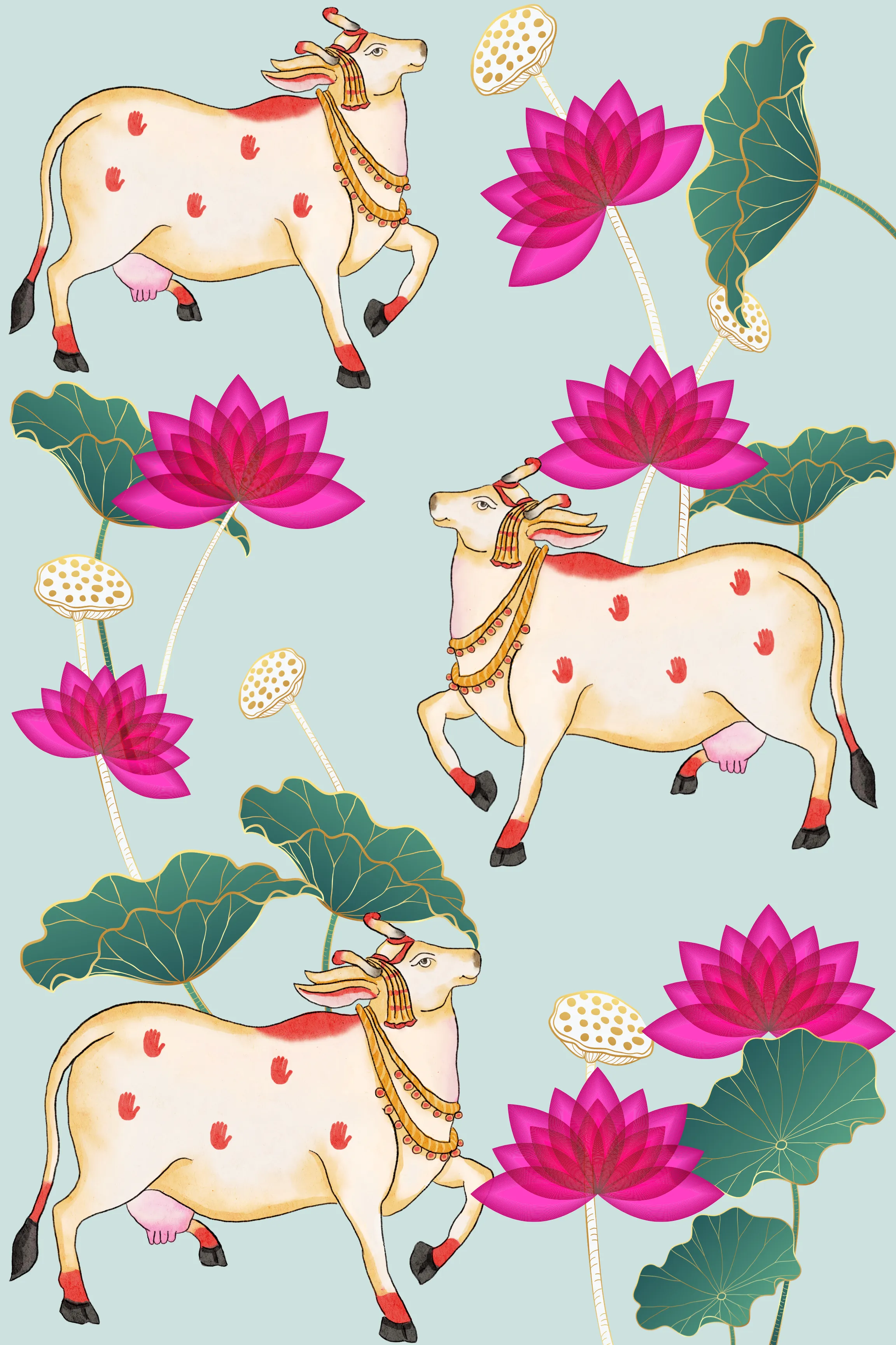 Pichwai Art Light Green